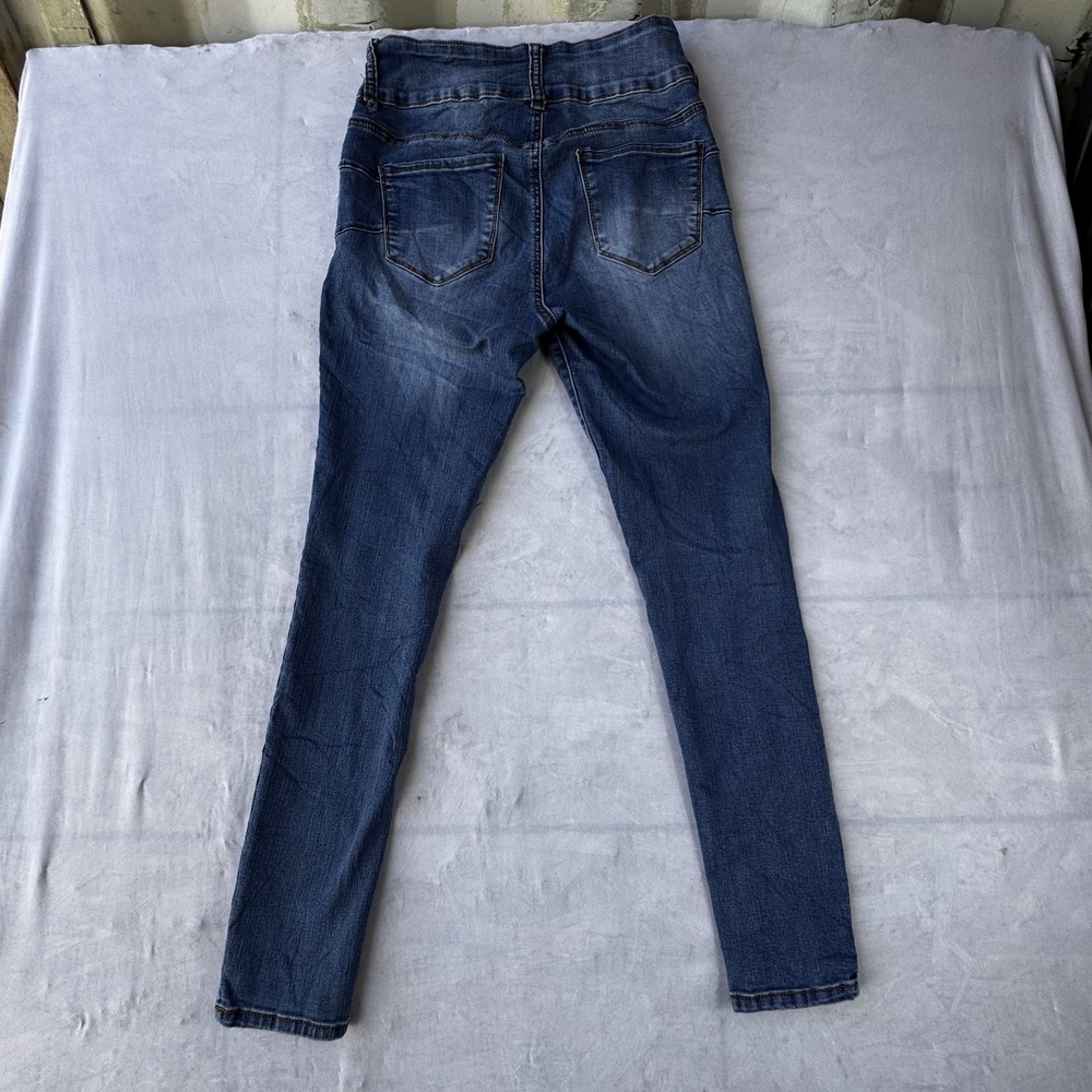 SONG Curvy High Rise Skinny Ankle Jeans Women 7/28 Blue Denim Stretch Button Fly